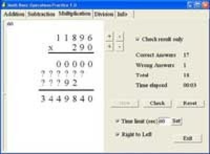 Math Basic Operations Practice (Personal)