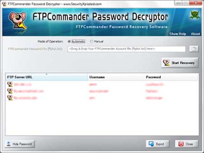 Password Decryptor for FTP Commander