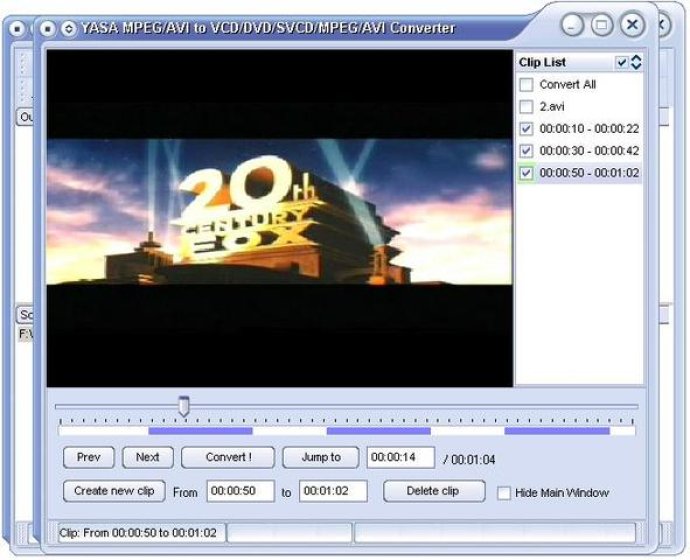YASA MPEG/AVI to VCD DVD SVCD MPEG AVI Converter