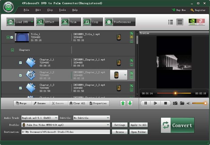 4Videosoft DVD to Palm Converter