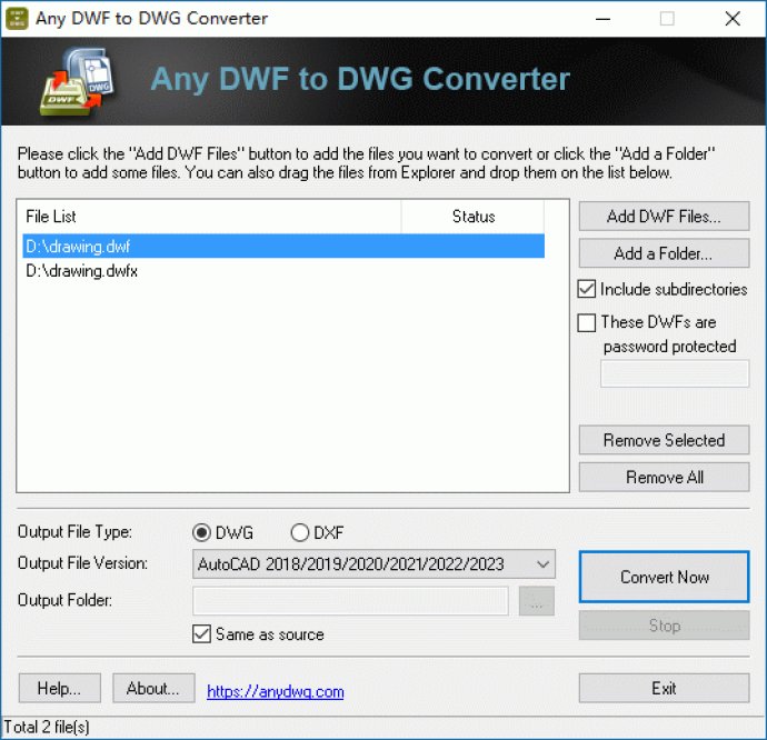 DWF DWG Converter