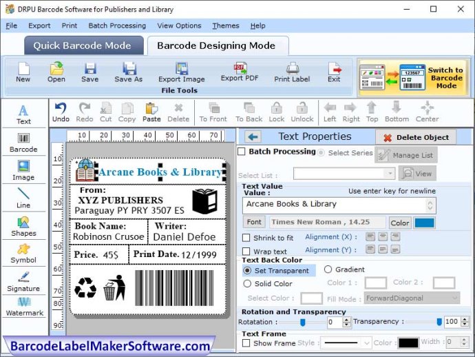 Barcode Label Maker Software Publisher