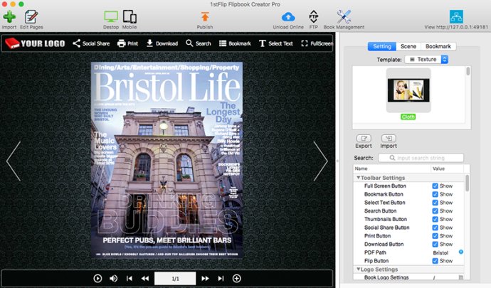 1stFlip Flipbook Creator Pro for Mac