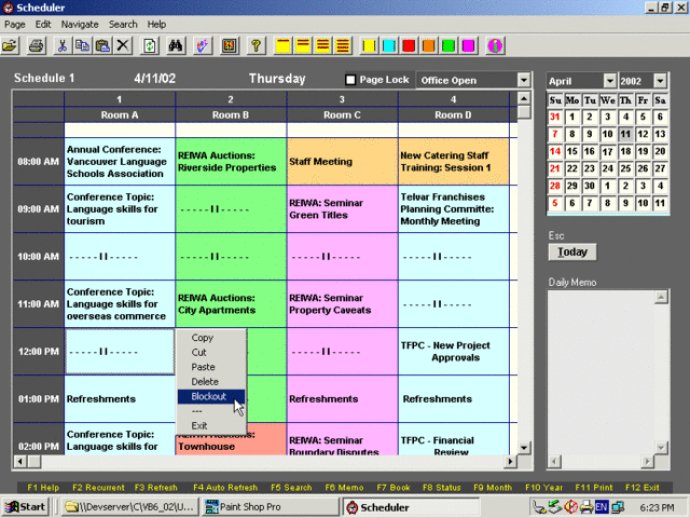 Conference Rooms Scheduler Single-User Version