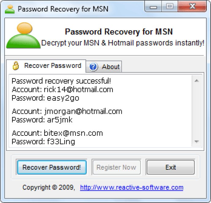 Password Recovery for MSN