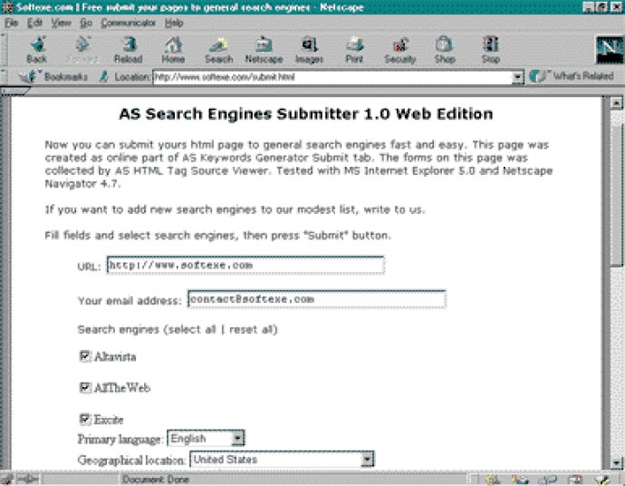 AS Search Engines Submitter