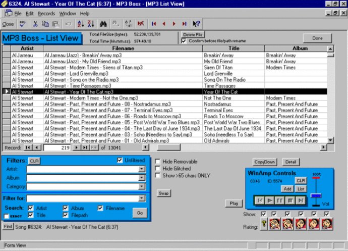 MP3 Boss music database and manager