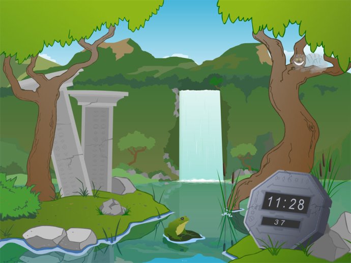7art Waterfall Clock ScreenSaver