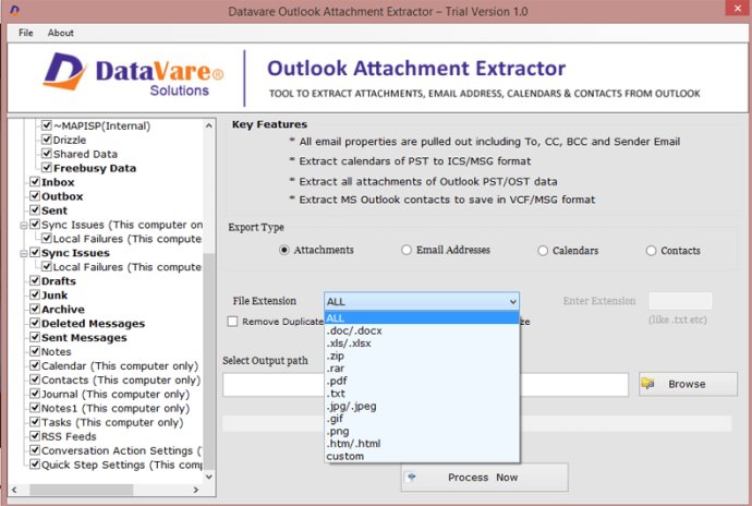 Datavare Outlook Attachment Extractor