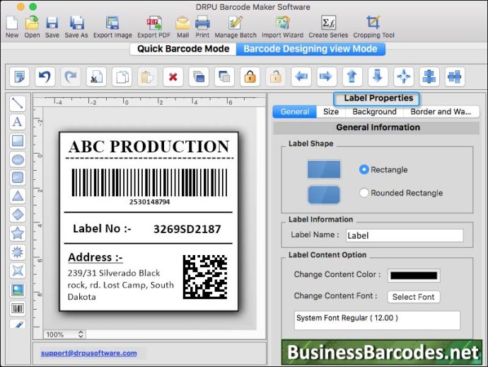 Mac Standard Editing Barcode Maker