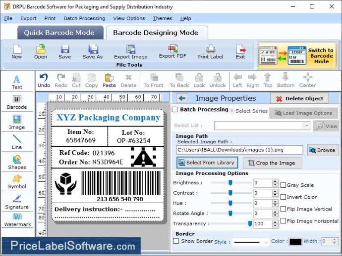 Packaging Barcode Label Program