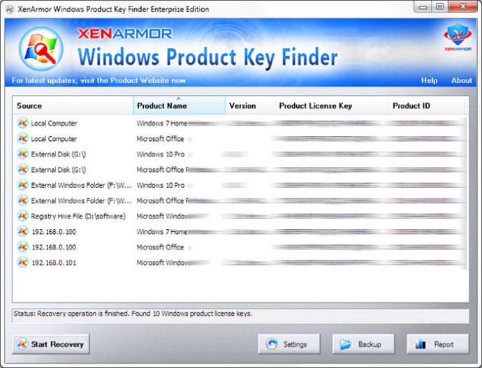 XenArmor Windows Product Key Finder