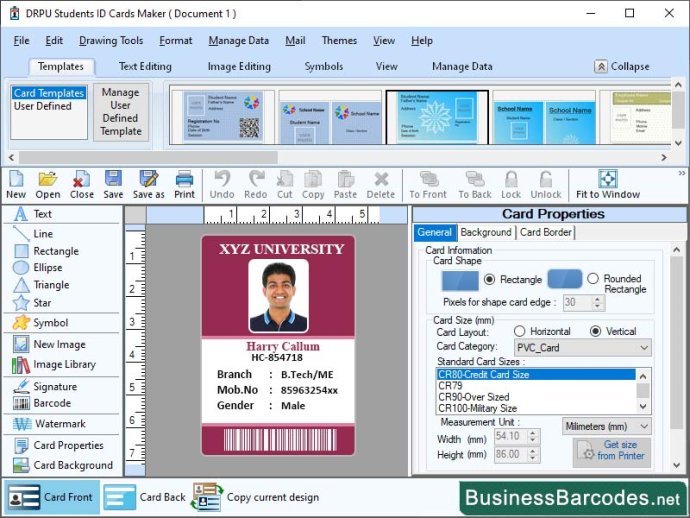 Template Library for ID Badge