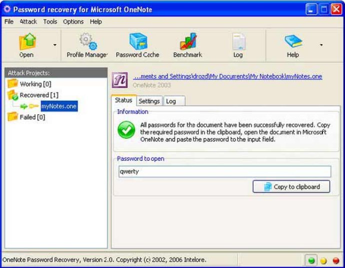 MS OneNote Password Recovery Software