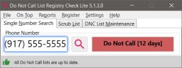 Do Not Call List Registry Check