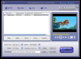 4Videosoft BlackBerry Converter for Mac