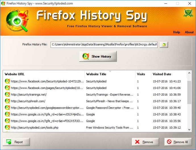 History Spy for Firefox