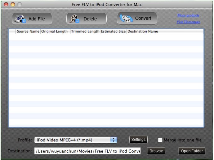 Free FLV to iPod Converter for Mac