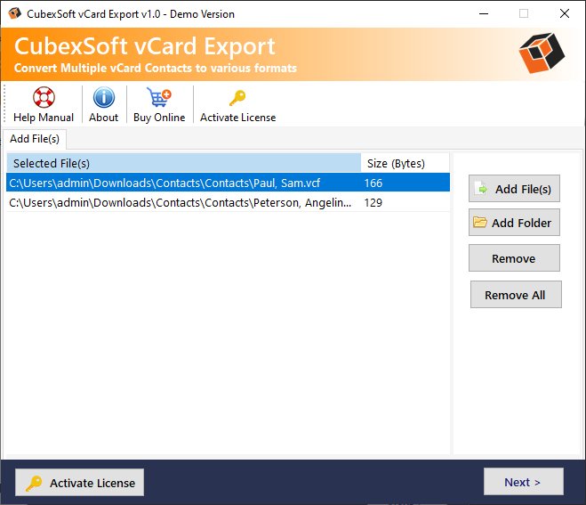 CubexSoft vCard Export CubexSoft vCard Export