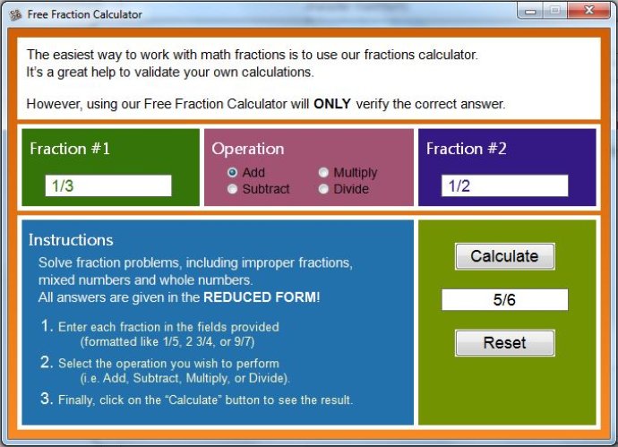 Free Fraction Calculator Pro