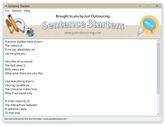 Sentence Starters