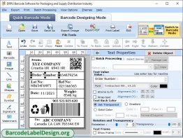Packaging Barcode Label Application