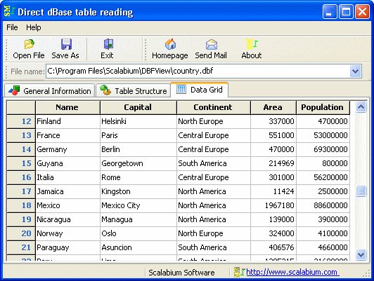 dBase viewer