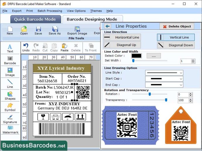 Data Matrix Barcode Labelling Tool