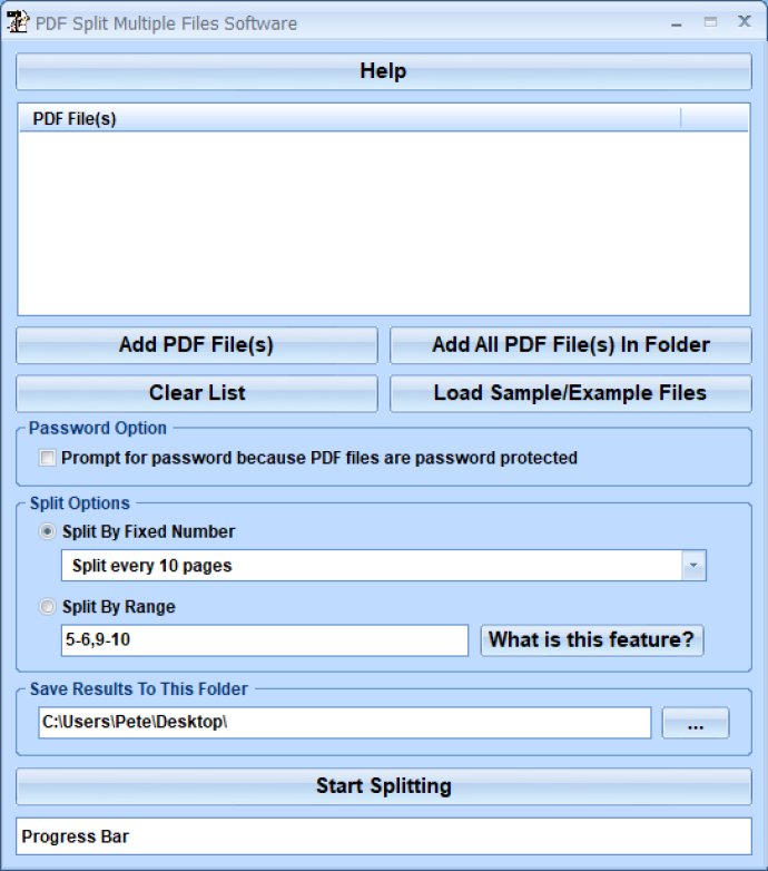 PDF Split Multiple Files Software