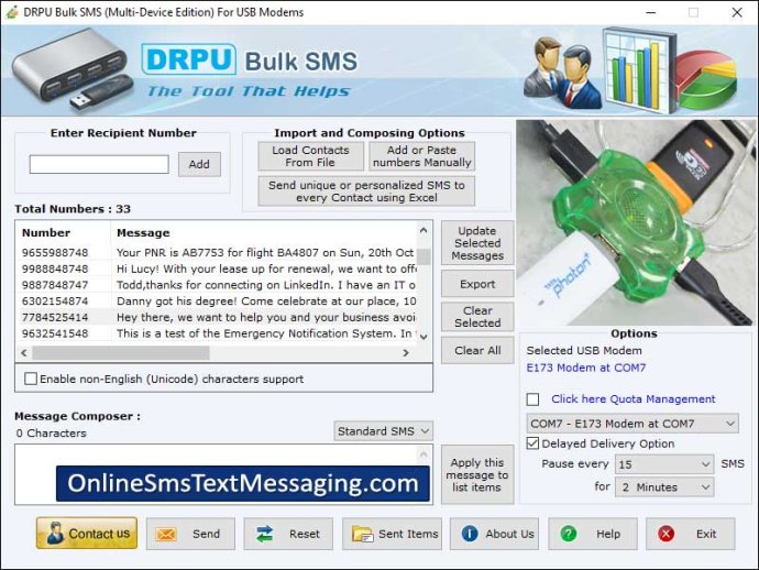 Modems Text Messaging Program Modems Text Messaging Program