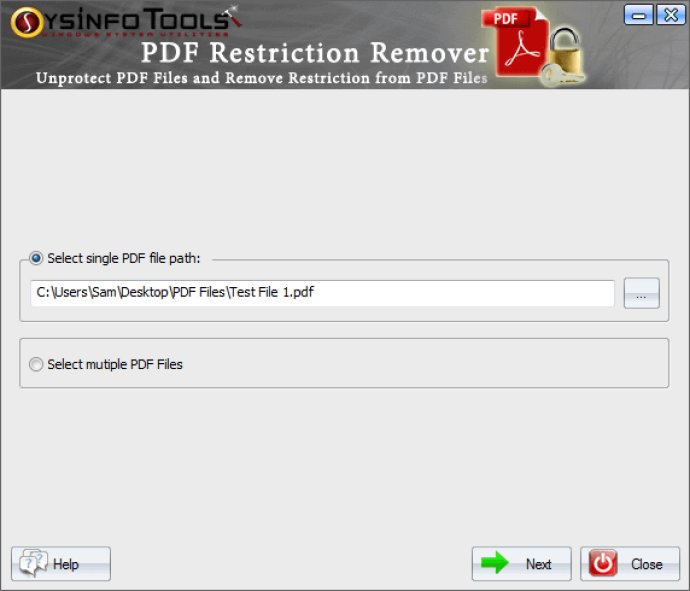 SysInfo PDF Restriction Remover