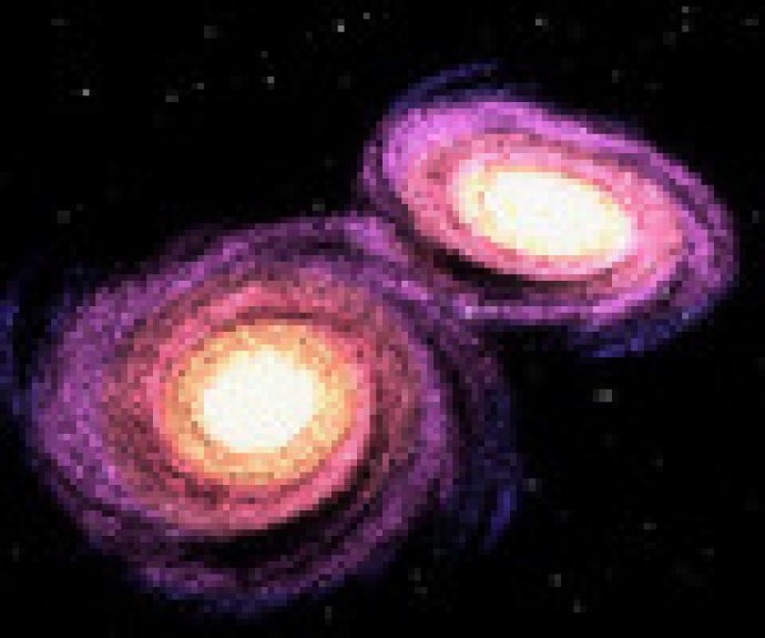 Colliding Galaxies - simulation of interacting galaxies