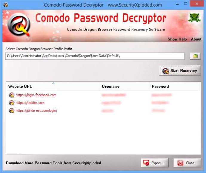 Password Decryptor for Comodo