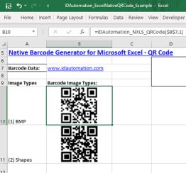 Excel QR Code Barcode Generator
