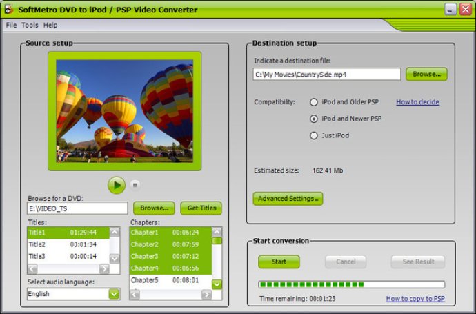 SoftMetro DVD to iPod/PSP Converter