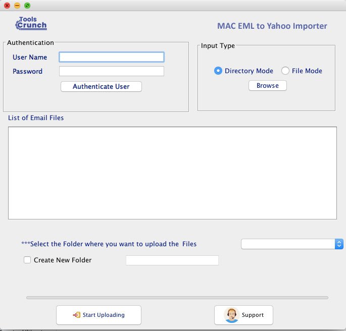 ToolsCrunch Mac EML to Yahoo Importer