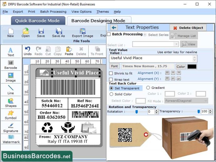 Industrial Barcodes Designing Software