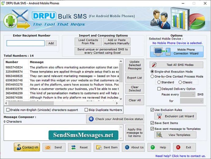 Android Mobile Instant Sms Software