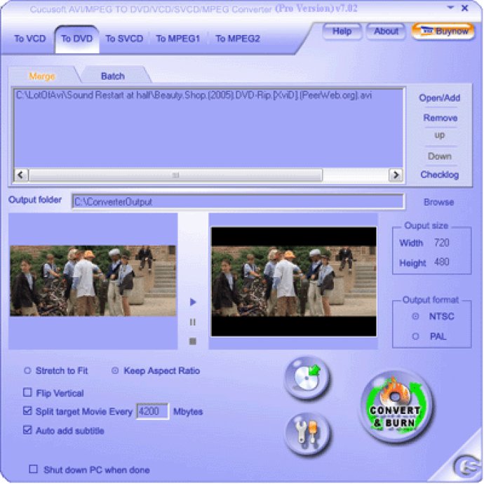 Cucusoft Videos to DVD/VCD Converter Pros