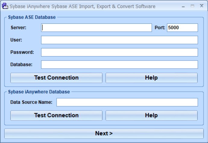 Sybase iAnywhere Sybase ASE Import, Export & Convert Software