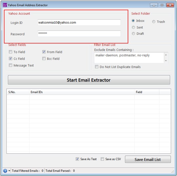 Email Address Extractor for Yahoo