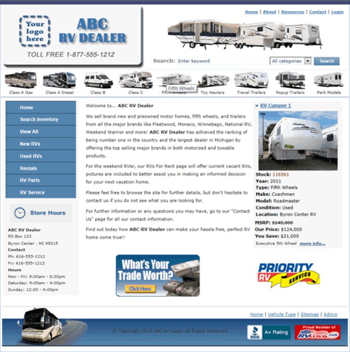 RV Dealer Website 06700