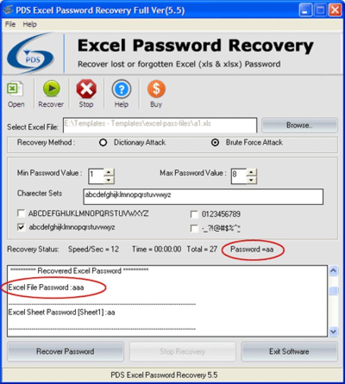 MS Excel Spreadsheet Password Recovery