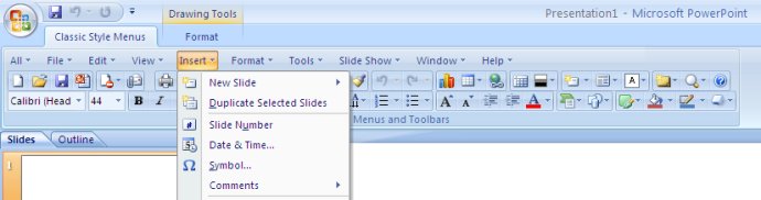 Classic Style Menus for PowerPoint 2007