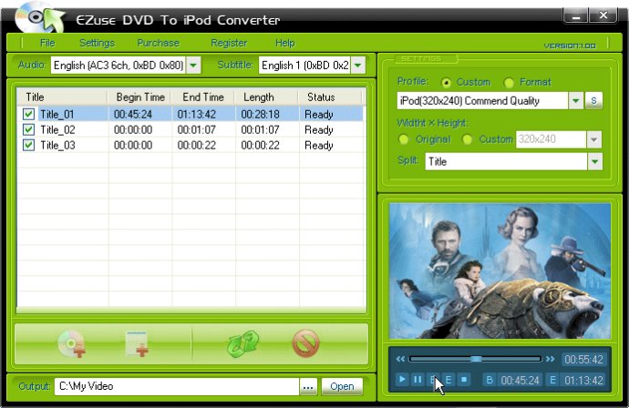 EZuse DVD To iPod Converter
