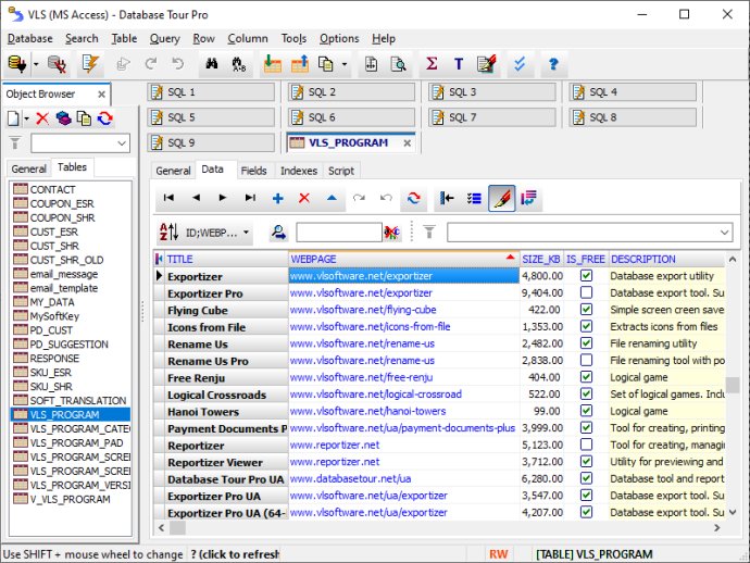 Database Tour Database Tour
