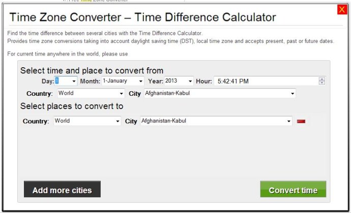 Time Zone Converter - Time Difference Calculator