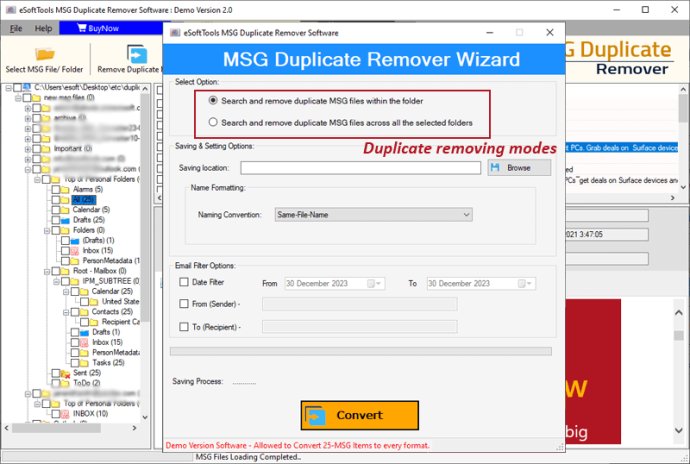 eSoftTools MSG Duplicate Remover Tool