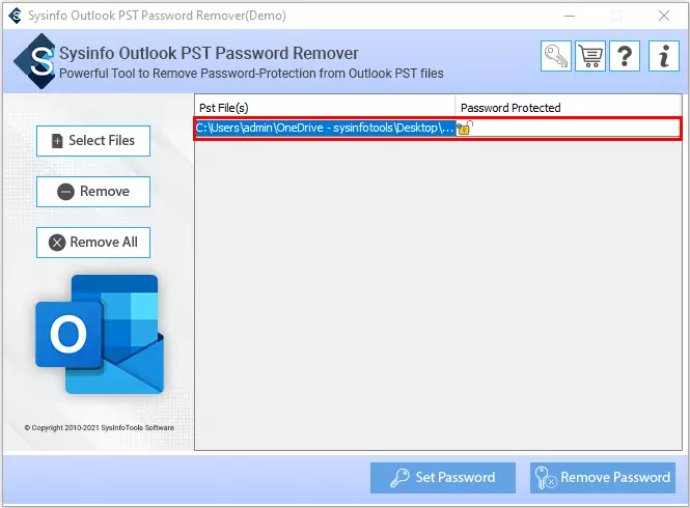 MCT Outlook PST Password Remover