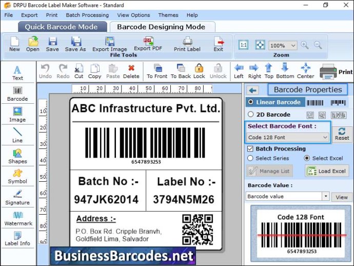 Code 128 Barcode Generator Software